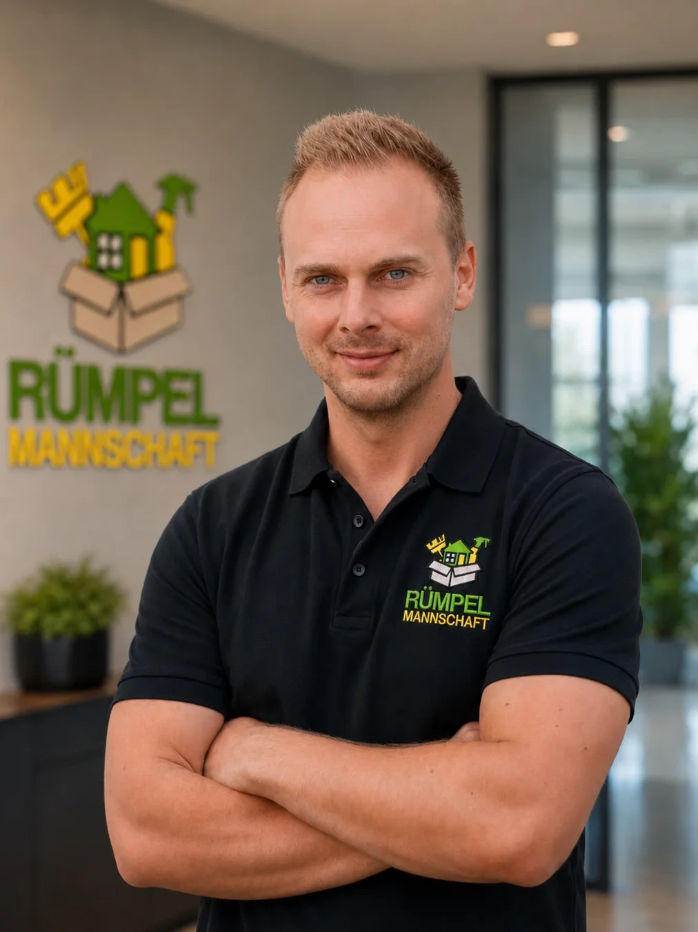 Marius Baumfalk, Inhaber von NoBullshit Marketing, in der Entrümpelungsfirma, die er mit Partnern führt